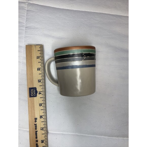 Toms Shoes Coffee Mug Simple is Beautiful Target Colored Stripes Stoneware Cup - Picture 8 of 10
